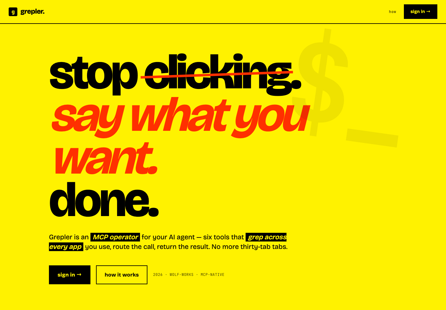Grepler homepage screenshot