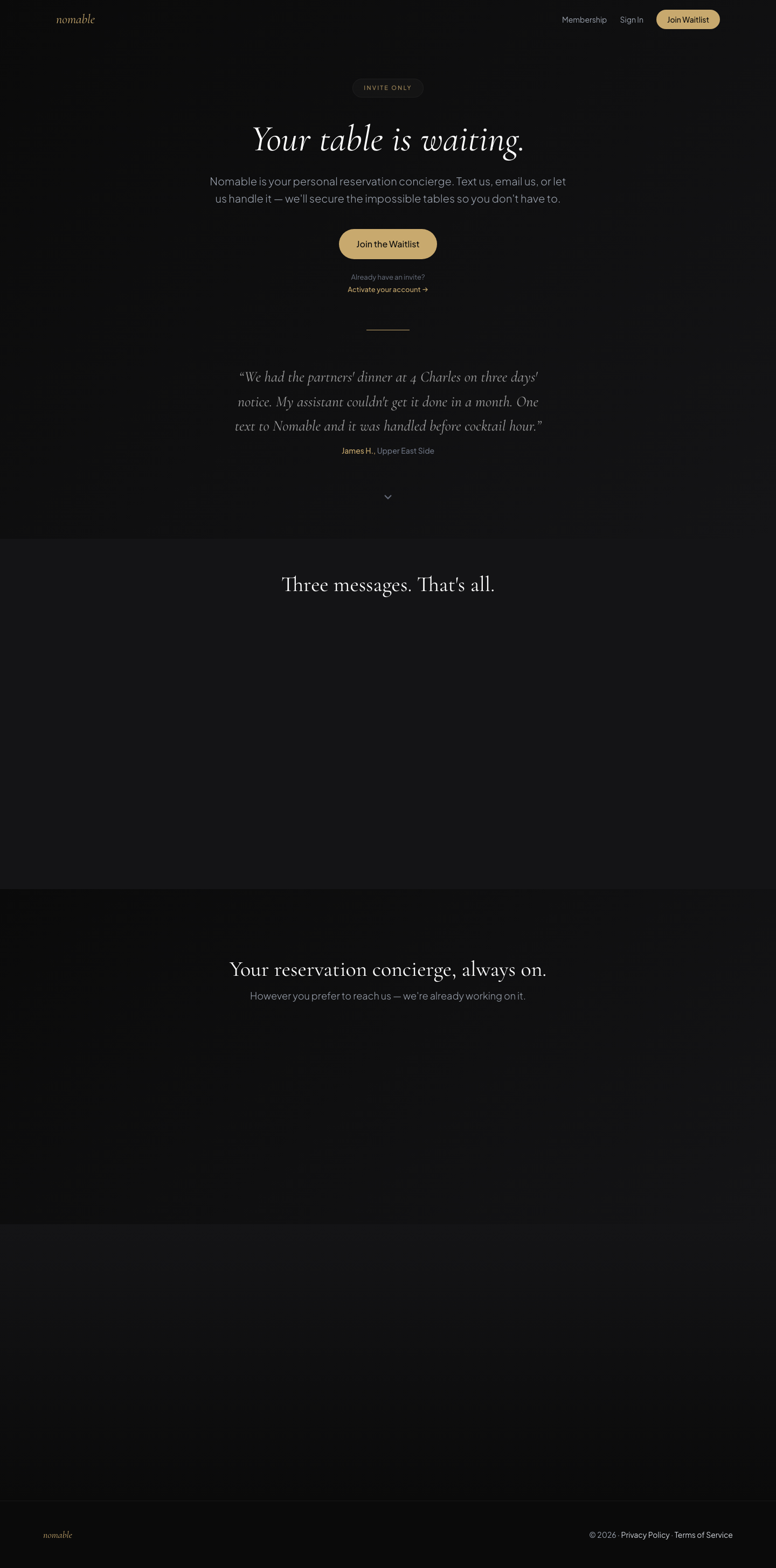 nomable homepage screenshot